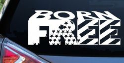 Born Free American Flag Freedom Car or Truck Window Decal Sticker