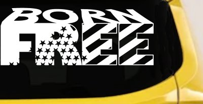 Born Free American Flag Decal - Car Truck Window Vinyl Sticker Freedom