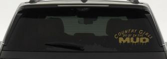 Country Girls Do It In the Mud Car or Truck Vinyl Window Decal Sticker (Gold)