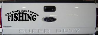 The Only Reel Sport Fishing Car or Truck Window Decal Sticker (Black)