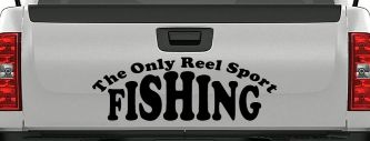 The Only Reel Sport Fishing Car or Truck Vinyl Window Decal Sticker (Black)
