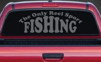 The Only Reel Sport Fishing Car or Truck Window Decal Sticker (Silver)