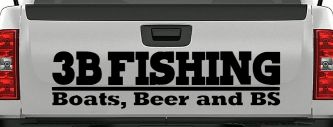 Boats Beer and BS Fishing Car or Truck Window Decal Sticker (Black)