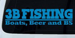 Boats Beer and BS Fishing Car or Truck Vinyl Window Decal Sticker (Blue)
