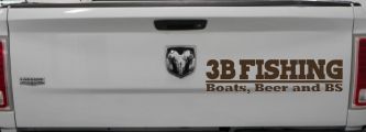 Boats Beer and BS Fishing Car or Truck Window Decal Sticker (Brown)