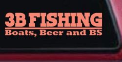 Boats Beer and BS Fishing Car or Truck Window Decal Sticker (Coral)