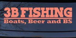 Boats Beer and BS Fishing Car or Truck Vinyl Window Decal Sticker (Coral)