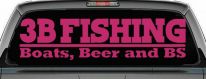 Boats Beer and BS Fishing Car or Truck Vinyl Window Decal Sticker (Hot Pink)