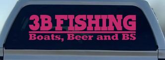 Boats Beer and BS Fishing Car or Truck Window Decal Sticker (Hot Pink)