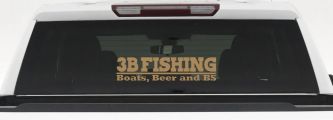 Boats Beer and BS Fishing Car or Truck Window Decal Sticker (Light Brown)