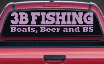 Boats Beer and BS Fishing Car or Truck Window Decal Sticker (Lilac)