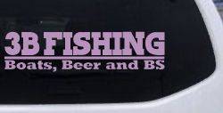 Boats Beer and BS Fishing Car or Truck Vinyl Window Decal Sticker (Lilac)