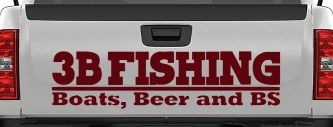 Boats Beer and BS Fishing Car or Truck Window Decal Sticker (Purple Red)