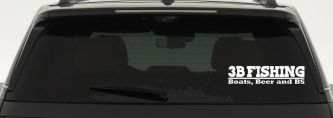 Boats Beer and BS Fishing Car or Truck Window Decal Sticker (White)