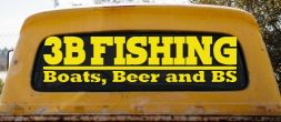 Boats Beer and BS Fishing Car or Truck Window Decal Sticker (Yellow)