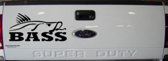 Bass Fishing Car or Truck Window Decal Sticker (Black)