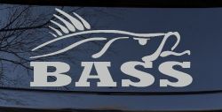 Bass Fishing Car or Truck Window Decal Sticker (Light Gray)