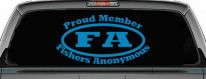 Proud Member Fishers Anonymous Funny Fishing Car or Truck Window Decal Sticker (Blue)