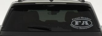 Proud Member Fishers Anonymous Funny Fishing Car or Truck Window Decal Sticker (Telegrey)
