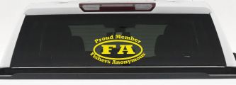 Proud Member Fishers Anonymous Funny Fishing Car or Truck Window Decal Sticker (Yellow)