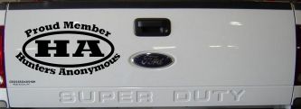 Proud member Hunters Anonymous Funny Hunting Car or Truck Window Decal Sticker (Black)