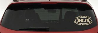 Proud member Hunters Anonymous Funny Hunting Car or Truck Window Decal Sticker (Desert Sand)