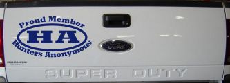 Hunters Anonymous Funny Decal Sticker for Car Truck Window - Proud Member (Navy)