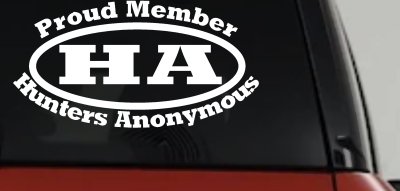 Hunters Anonymous Funny Decal Sticker for Car Truck Window - Proud Member