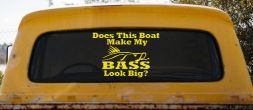 Does This Boat Make My Bass Look Big Funny Fishing Car or Truck Window Decal Sticker (Yellow)