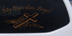 My Guardian Angel Christian Car or Truck Window Decal Sticker (Copper)