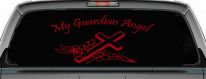 My Guardian Angel Christian Car or Truck Window Decal Sticker (Red)