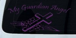 My Guardian Angel Christian Car or Truck Window Decal Sticker (Violet)