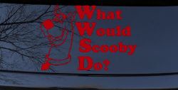 What Would Scooby Do Cartoons Car or Truck Window Decal Sticker (Red)