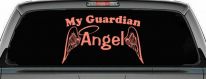 Guardian Angel With Wings Christian Car Truck Decal Window Sticker (Coral)
