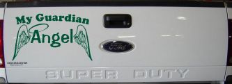 My Guardian Angel With Wings Christian Car or Truck Window Decal Sticker (Dark Green)