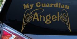 My Guardian Angel With Wings Christian Car or Truck Window Decal Sticker (Gold)