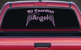 My Guardian Angel With Wings Christian Car or Truck Window Decal Sticker (Lilac)