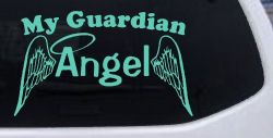 My Guardian Angel With Wings Christian Car or Truck Window Decal Sticker (Mint)