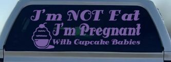 I'm Not fat I'm Cupcake Pregnant Car or Truck Window Decal Sticker (Purple)