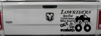 Lowriders can't get it up Off Road Decal Off Road Car or Truck Window Decal Sticker (Black)