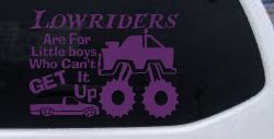 Lowriders can't get it up Off Road Decal Off Road Car or Truck Window Decal Sticker (Violet)