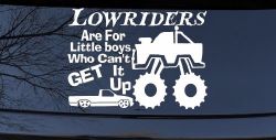 Lowriders can't get it up Off Road Decal Off Road Car or Truck Window Decal Sticker