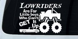 Lowriders can't get it up Off Road Decal Off Road Car or Truck Window Decal Sticker
