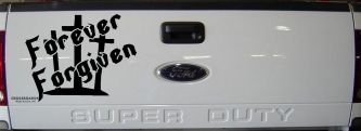 Forever Forgiven 3 Crosses Christian Car or Truck Window Decal Sticker (Black)