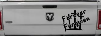 Forever Forgiven 3 Crosses Christian Car or Truck Window Decal Sticker (Black)