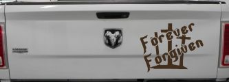 Forever Forgiven 3 Crosses Christian Car Truck Decal Sticker Vinyl (Brown)