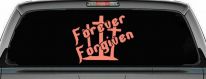 Forever Forgiven 3 Crosses Christian Car or Truck Window Decal Sticker (Coral)