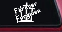 Forever Forgiven 3 Crosses Christian Car or Truck Window Decal Sticker