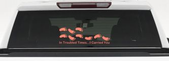 In Troubled Times I Carried You Christian Car or Truck Window Decal Sticker (Coral)