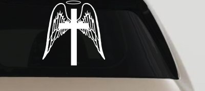 Angel Wings Cross Halo Decal for Car Truck Window Christian Sticker
